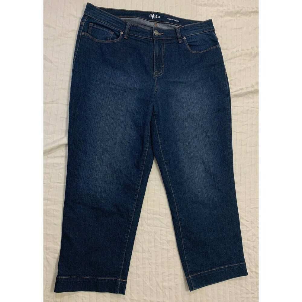 STYLE CO WOMENS JEANS CURVY CAPRIS PANTS SIZE 12
